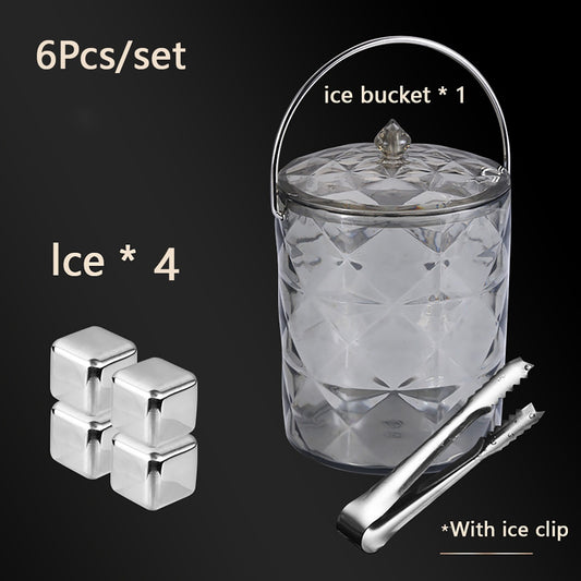 Reusable Metal Ice Cubes with Tongs + ice bucket