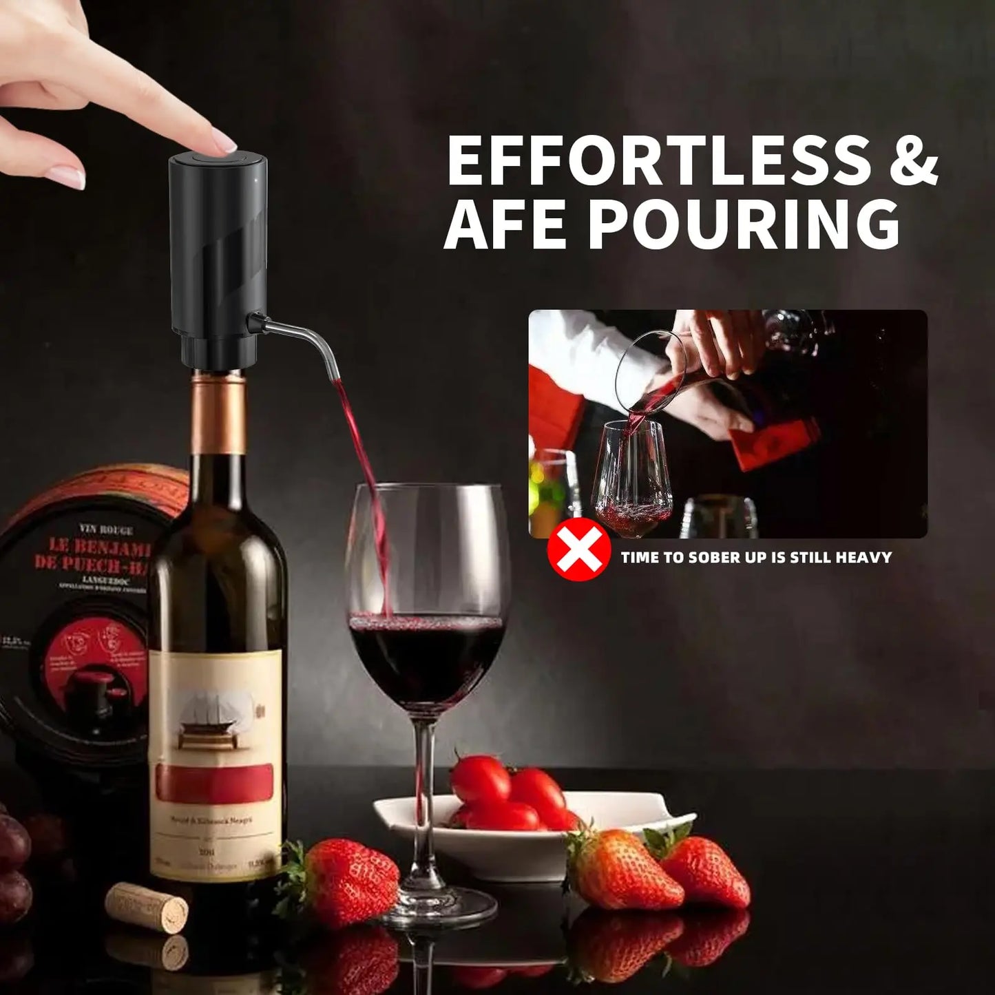 Rechargeable Electric Wine Aerator Dispenser