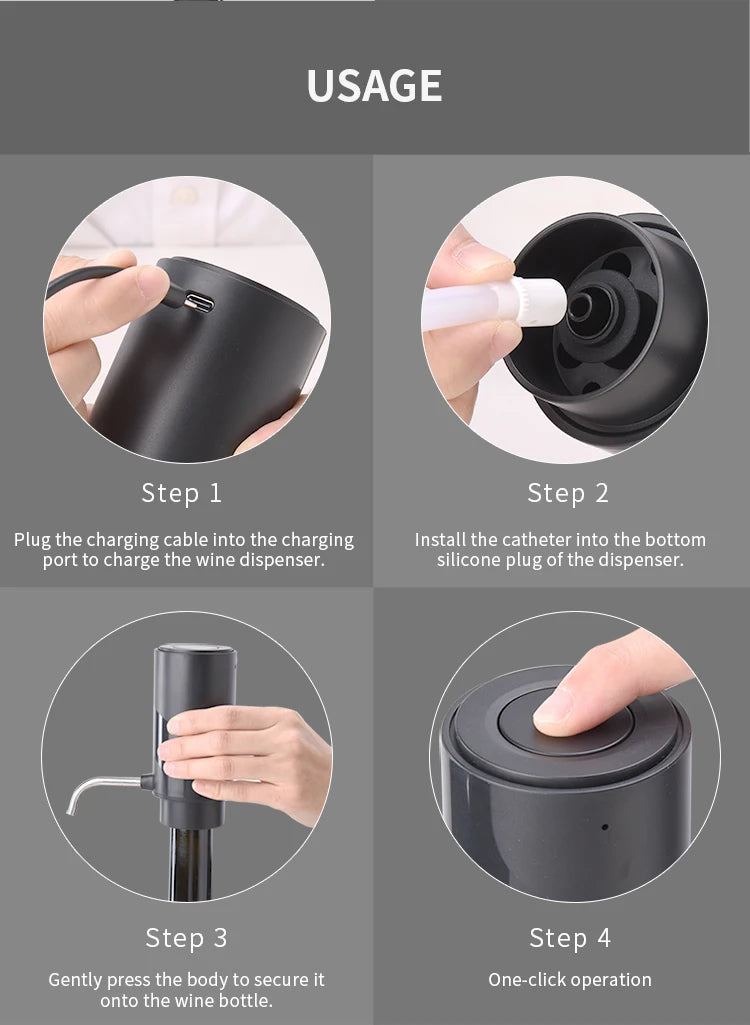 Rechargeable Electric Wine Aerator Dispenser